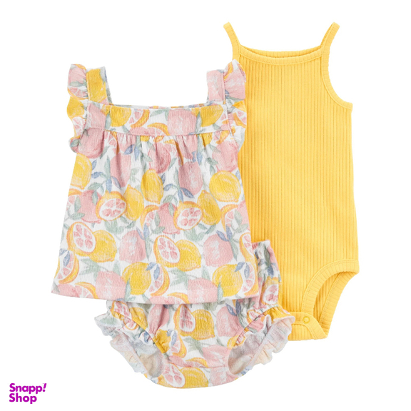 ست پیراهن و بادی و شلوارک نوزاد کد 2426