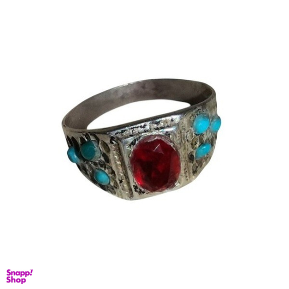 انگشتر نقره زنانه مدل یاقوت گارنت طبیعی با مخراج فیروزه