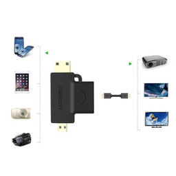 مبدل Micro HDMI Male و Mini HDMI Male به HDMI Female یوگرین مدل HD129 کد 20144