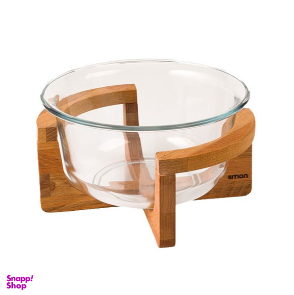 کاسه سرو لیمون با پایه نگهدارنده چوبی مدل 2 لیتر کد 225559