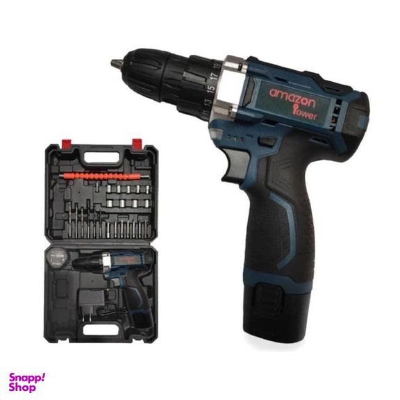 مجموعه 28 عددی دریل پیچ گوشتی شارژی چکشی آمازون مدل DV18V