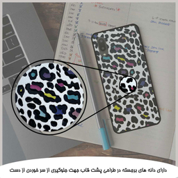 کاور دکین مدل Rikki طرح Leopard - C مناسب برای گوشی موبایل سامسونگ Galaxy A02s به همراه پایه نگهدارنده