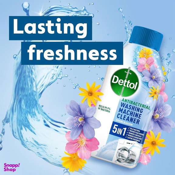 جرم گیر ماشین لباسشویی آنتی باکتریال دتول مدل Spring Blossom حجم 250 میلی لیتر
