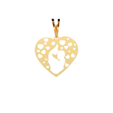 پلاک گردنبند طلا 18 عیار زنانه پانسی مدل مادر و کودک کد Pe517