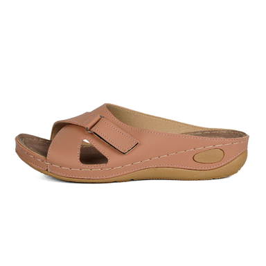 دمپایی زنانه سارینا مدل پردیس کد 87 رنگ کالباسی