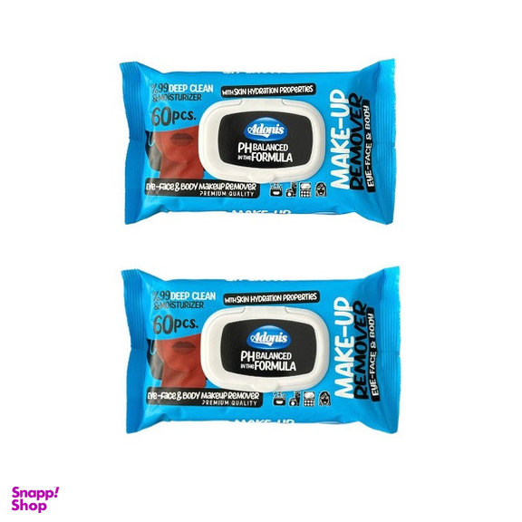 دستمال مرطوب آدونیس مدل 04 دو بسته 60 عددی