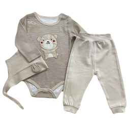 ست سه تکه نوزادی کلاه گوش‌ دار کد 004