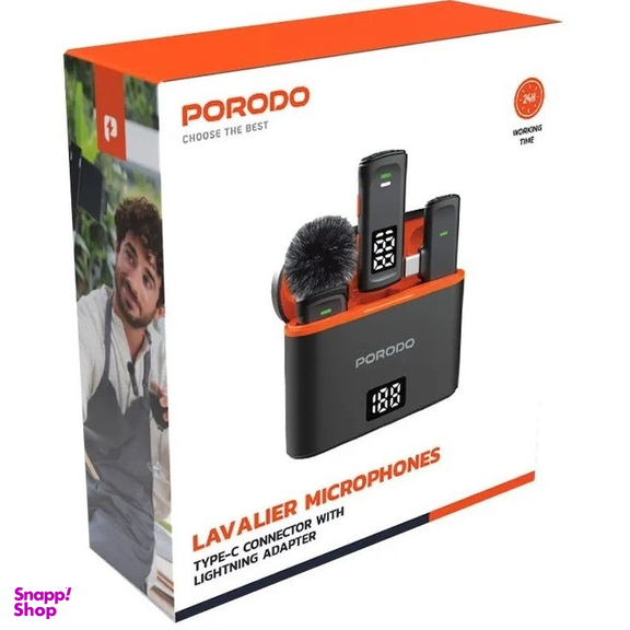 میکروفون بی سیم یقه ای پرودو مدل Porodo Lavalier Microphone PD