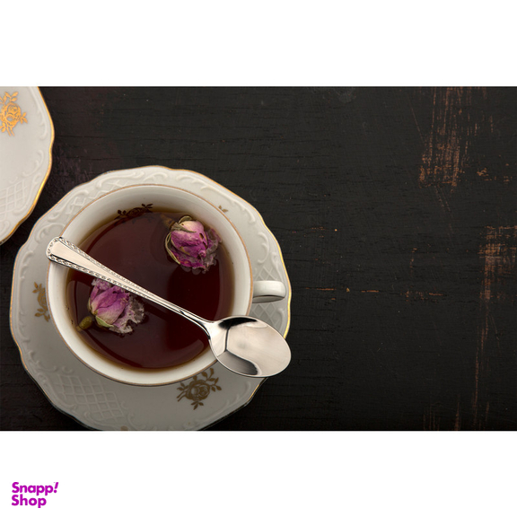 قاشق چای خوری ناب استیل مدل برلین براق بسته 6 عددی