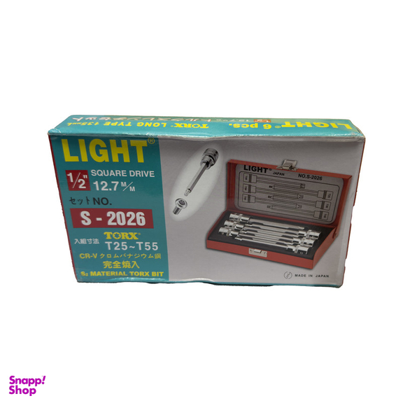 آچار آلن بکسی لایت مدل فوق بلند کد SMT-TORX-LONG-JAPN-LIGHT-1/2-S2026 مجموعه 6 عددی