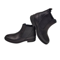 نیم بوت طبی مردانه چرم ریباری مدل Z11 رنگ مشکی