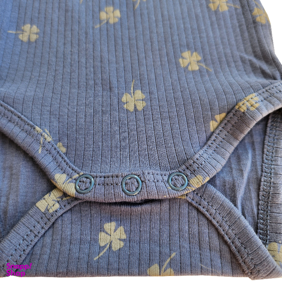 بادی نوزادی نیم ایت طرح برگ شبدر کد 10255 رنگ آبی تیره