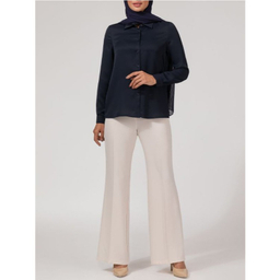 شومیز آستین بلند زنانه برنس مدل 30104 رنگ سرمه ای