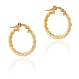 گوشواره طلا 18 عیار زنانه داریم مدل حلقه ای آکوا موجدار