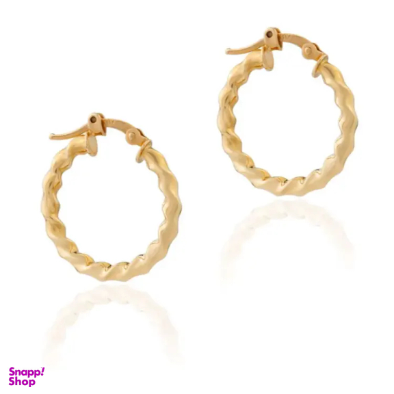 گوشواره طلا 18 عیار زنانه داریم مدل حلقه ای آکوا موجدار