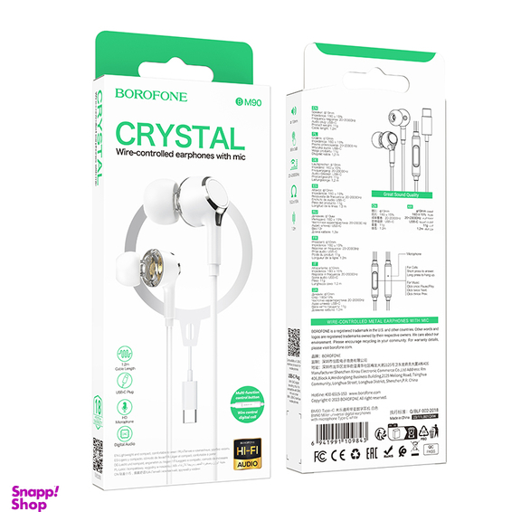 هندزفری باسیم بروفون مدل BM90 Type-C طول 1.2 متر