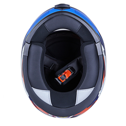 کلاه کاسکت فک متحرک ال اس تو مدل ls2 of345-5 رنگ آبی نارنجی به همراه کاور