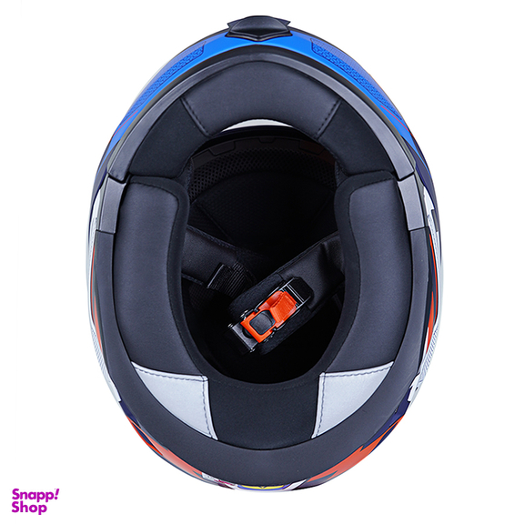 کلاه کاسکت فک متحرک ال اس تو مدل ls2 of345-5 رنگ آبی نارنجی به همراه کاور