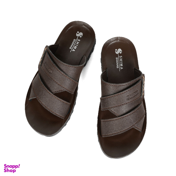 دمپایی مردانه شیما مدل سحاب رنگ قهوه ای