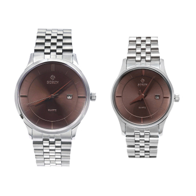 ست ساعت مچی عقربه ای زنانه و مردانه سورین مدل GL1015B-SS01D