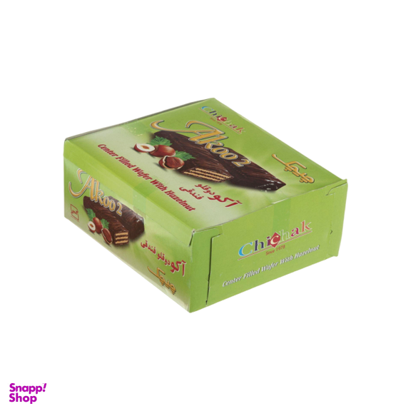 ویفر آکو دوقلو فندقی چیچک بسته 12 عددی