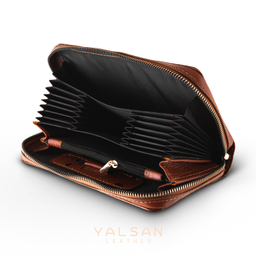 کیف پول زنانه چرم یلسان مدل غزال کد 051-MRV-asl
