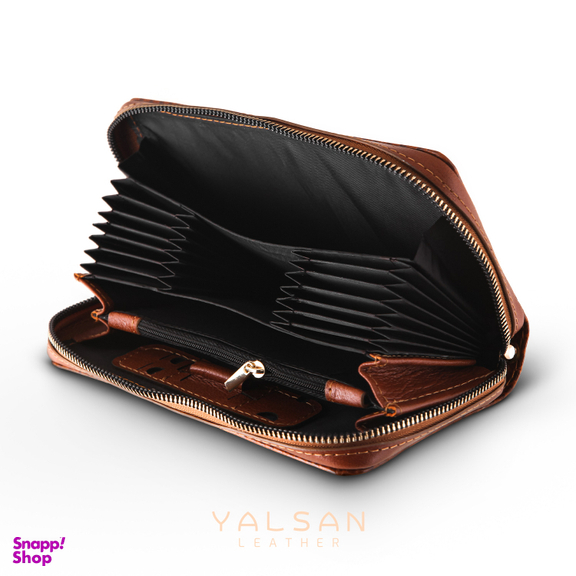 کیف پول زنانه چرم یلسان مدل غزال کد 051-MRV-asl