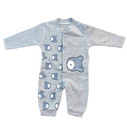 ست سرهمی و کلاه نوزادی مدل سگ نگهبان رنگ طوسی