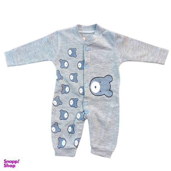 ست سرهمی و کلاه نوزادی مدل سگ نگهبان رنگ طوسی