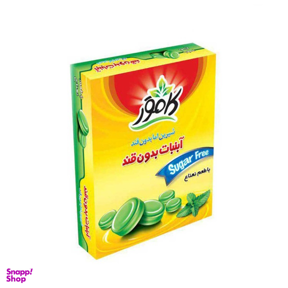 آب نبات نعناع بدون قند کامور وزن 130 گرم