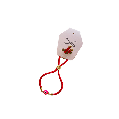 دستبند دخترانه مدل چشم نظر رنگ صورتی