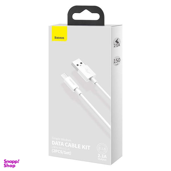 کابل USB به MicroUSB بیسوس مدل TZCAMZJ-02 طول 1.5 متر مجموعه 2 عددی