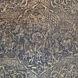 سینی قلمزنی برنجی طرح کاروان پادشاه کد T-1002