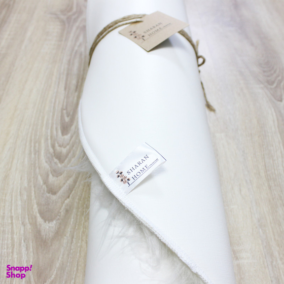 فرش ماشینی شاران هوم طرح خز پرز بلند مدل اسفنج دار زمینه سفید