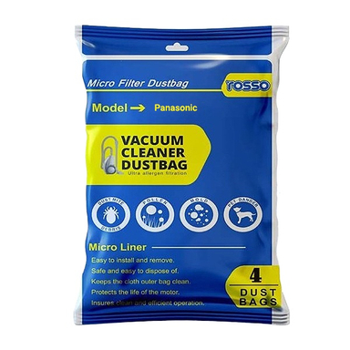 کیسه جاروبرقی روسو مدل پاکت میکرو نایلونی پاناسونیک 4750 بسته 4 عددی