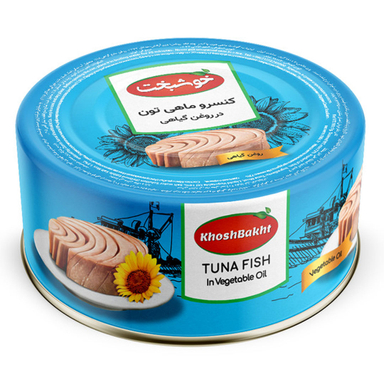 کنسرو ماهی تون در روغن گیاهی خوشبخت وزن 180 گرم