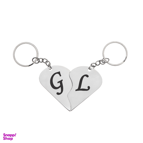 جاکلیدی گیلواره زراوشان مدل قلب دو تکه حرف G L