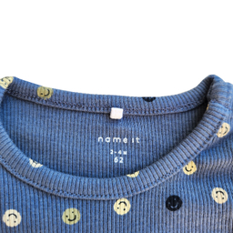 بادی نوزادی نیم ایت طرح شکلک های خندان کد 10258 رنگ آبی تیره