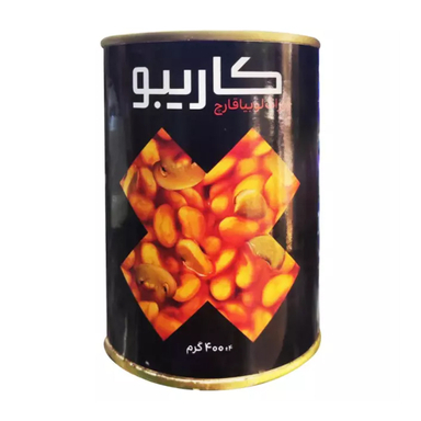 کنسرو لوبیا چیتی با قارچ کاریبو وزن 400 گرم