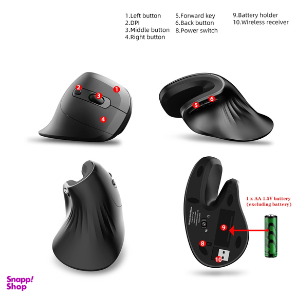 ماوس ورتیکال بی سیم مخصوص بازی مدل T27