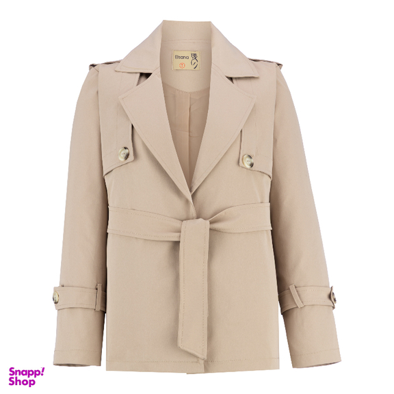 بارانی زنانه السانا مدل فرنوشا کد 230608 رنگ کرم