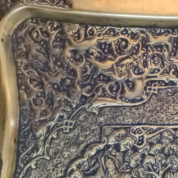 سینی قلمزنی برنجی طرح کاروان پادشاه کد T-1002