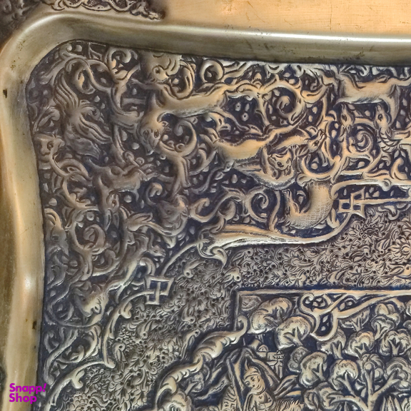 سینی قلمزنی برنجی طرح کاروان پادشاه کد T-1002