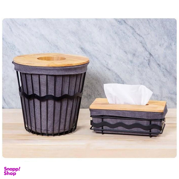 ست سطل و جای دستمال یونیک مدل فلزی کد 2929