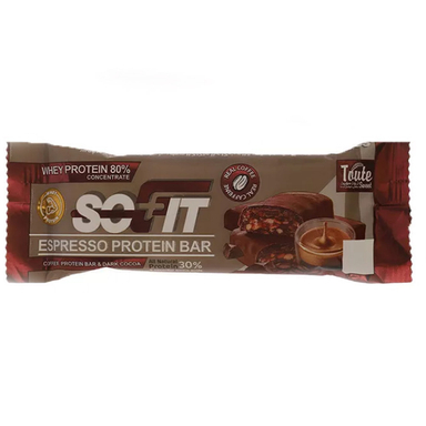 پروتئین بار سولفیت پلاس با طعم اسپرسو و شکلات تلخ توت سوییت وزن 45 گرم