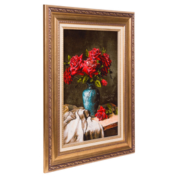 تابلو فرش دستباف سی پرشیا مدل گل در گلدان سفالی کد 903805