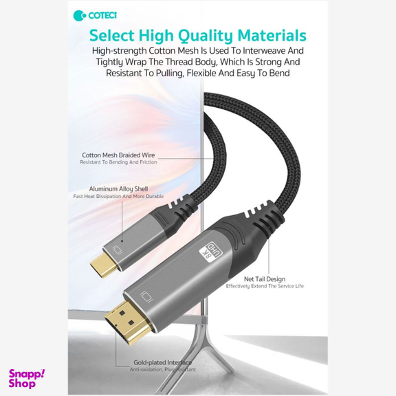 کابل تبدیل Type-C به HDMI کوتتسی مدل 87410 طول 3 متر