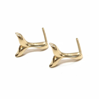 گوشواره طلا 18 عیار زنانه مدل دم وال کشیده کد 1247