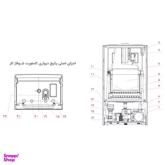 پکیج شوفاژ دیواری شوفاژکار مدل COMFORT 32