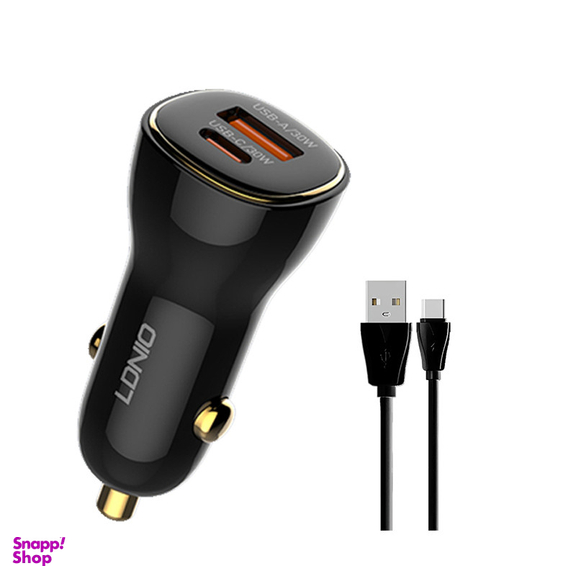 شارژر فندکی 60 وات الدینیو مدل C103 به همراه کابل USB-C